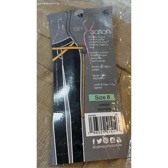 SLIM-SATION Women's Wide Band Ankle Pant Pull-on Pant with Tummy Control - Picture 4 of 7